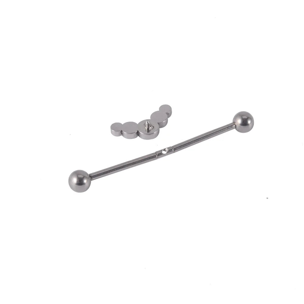 Fantastici gioielli da piercing industriali con bilanciere industriale in titanio con 5 pietre 14G 36mm