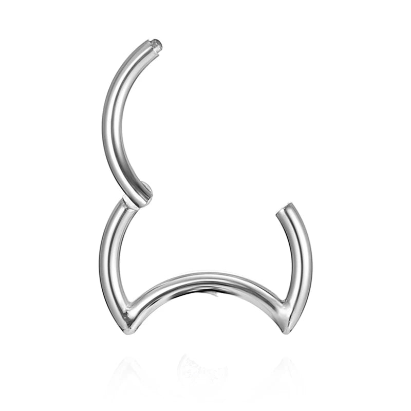 Anello clicker con setto in titanio semplice e piccolo Moon Daith piercing 16G