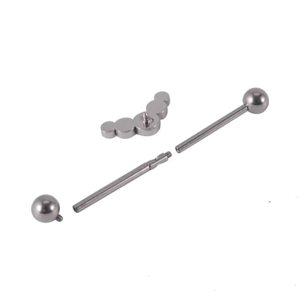 Fantastici gioielli da piercing industriali con bilanciere industriale in titanio con 5 pietre 14G 36mm