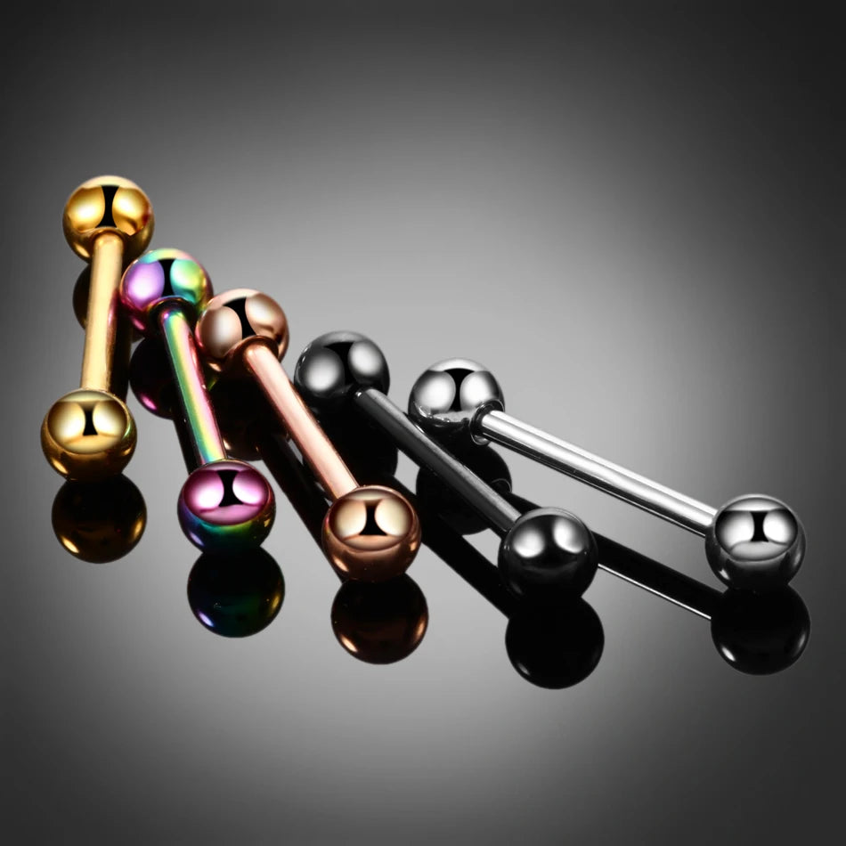 Bilanciere industriale titanio 16G 14G argento oro oro rosa nero arcobaleno maschio piercing industriale 34mm 36mm 38mm