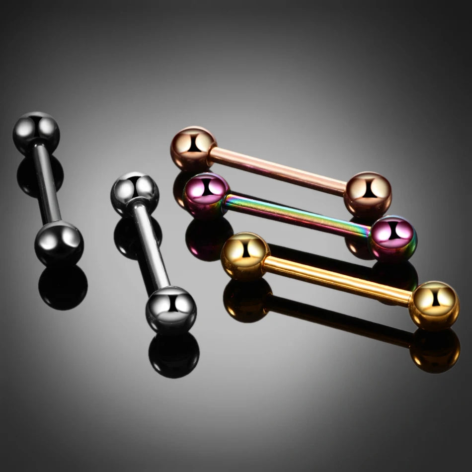 Bilanciere industriale titanio 16G 14G argento oro oro rosa nero arcobaleno maschio piercing industriale 34mm 36mm 38mm