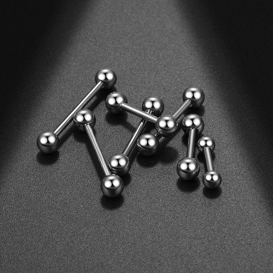 Nipple piercing barbell internally threaded 14g 16g long barbell nipple piercing short straight barbell titanium minimalist 1 piece