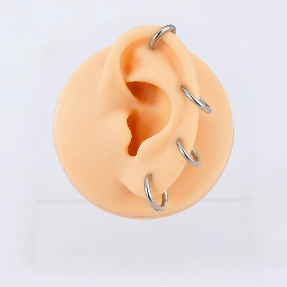 Anello piercing Helix minimalista Huggi Hoops titanio grado impianto 2 pezzi