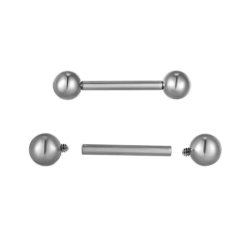 Nipple piercing barbell internally threaded 14g 16g long barbell nipple piercing short straight barbell titanium minimalist 1 piece