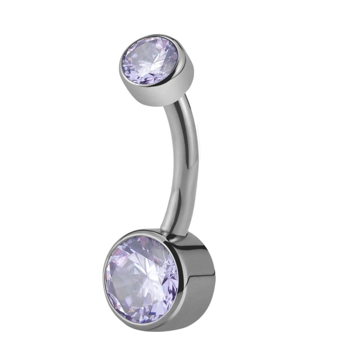 Anello per ombelico in titanio con diamante CZ piercing all'ombelico semplice 14G filettato internamente