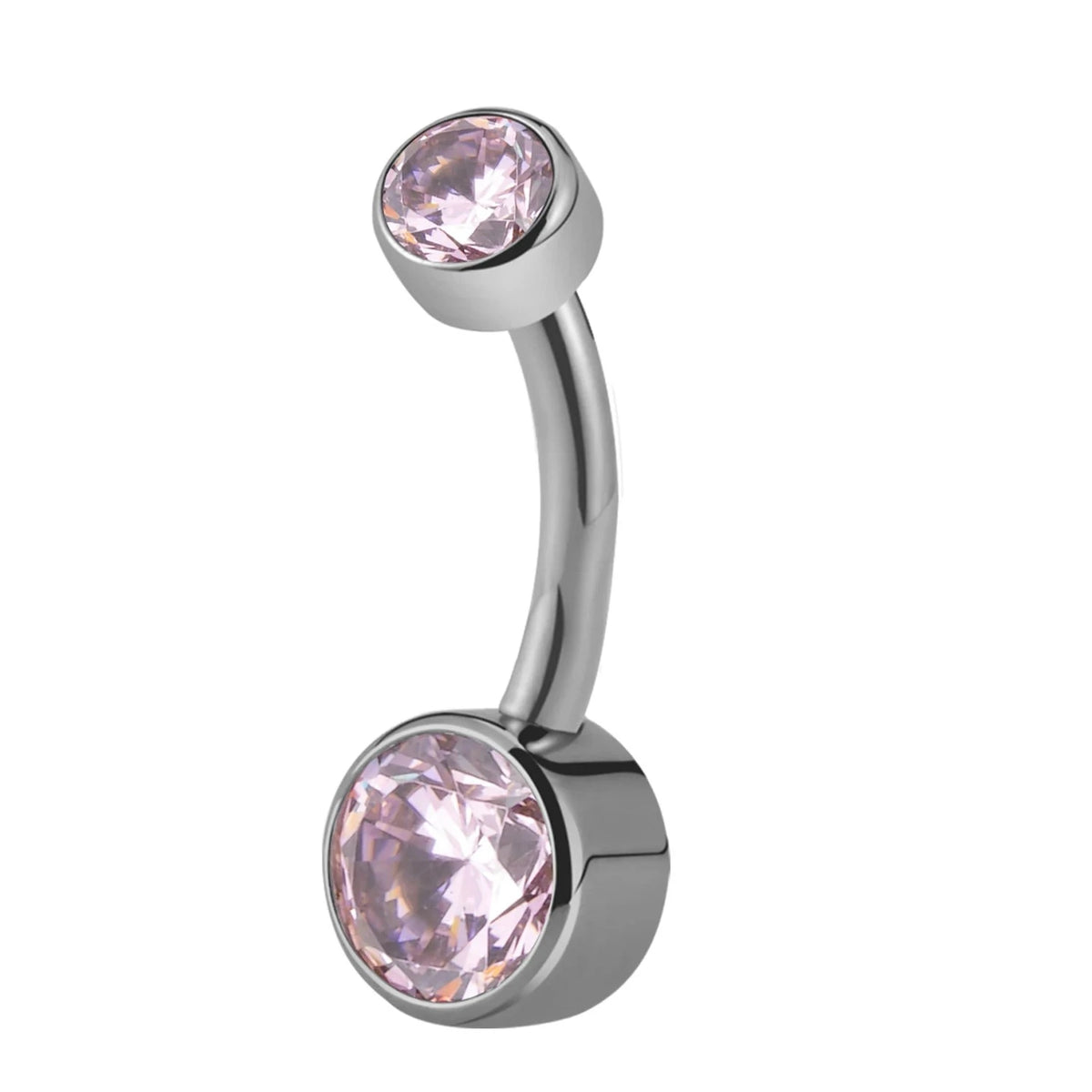 Anello per ombelico in titanio con diamante CZ piercing all'ombelico semplice 14G filettato internamente