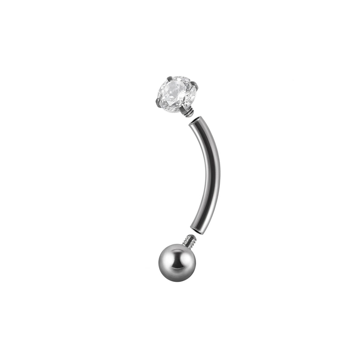 Dainty eyebrow piercing titanium curved barbell round star heart