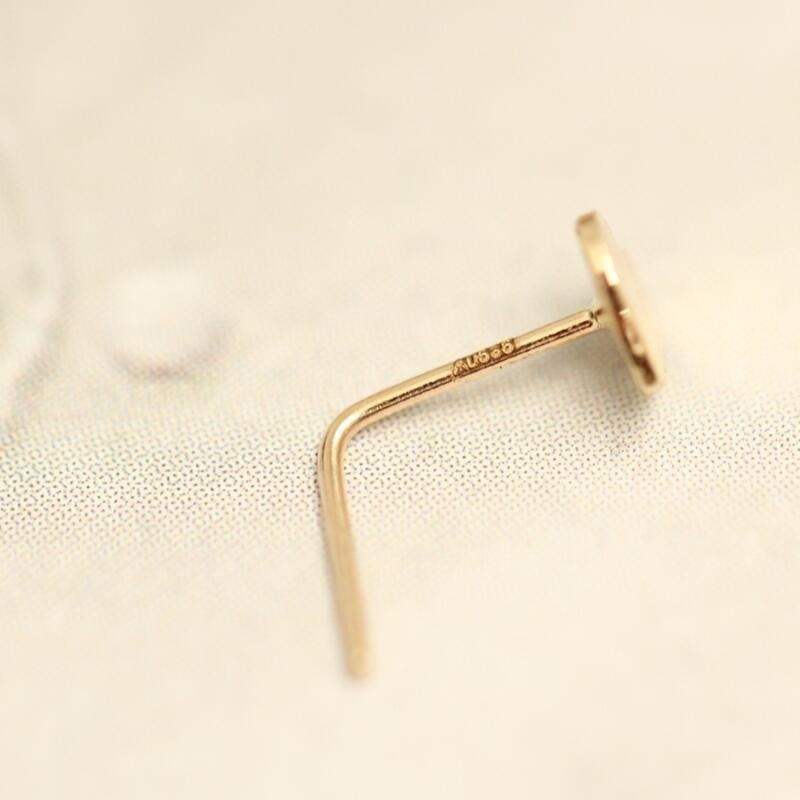 14K gold heart nose stud L shaped Rosery Poetry