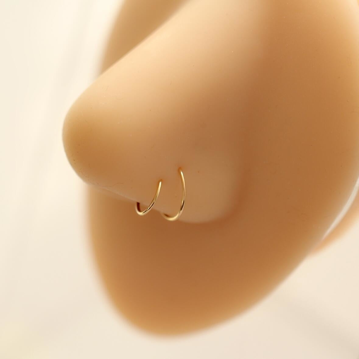 14K gold nose ring simple and minimalist Rosery Poetry