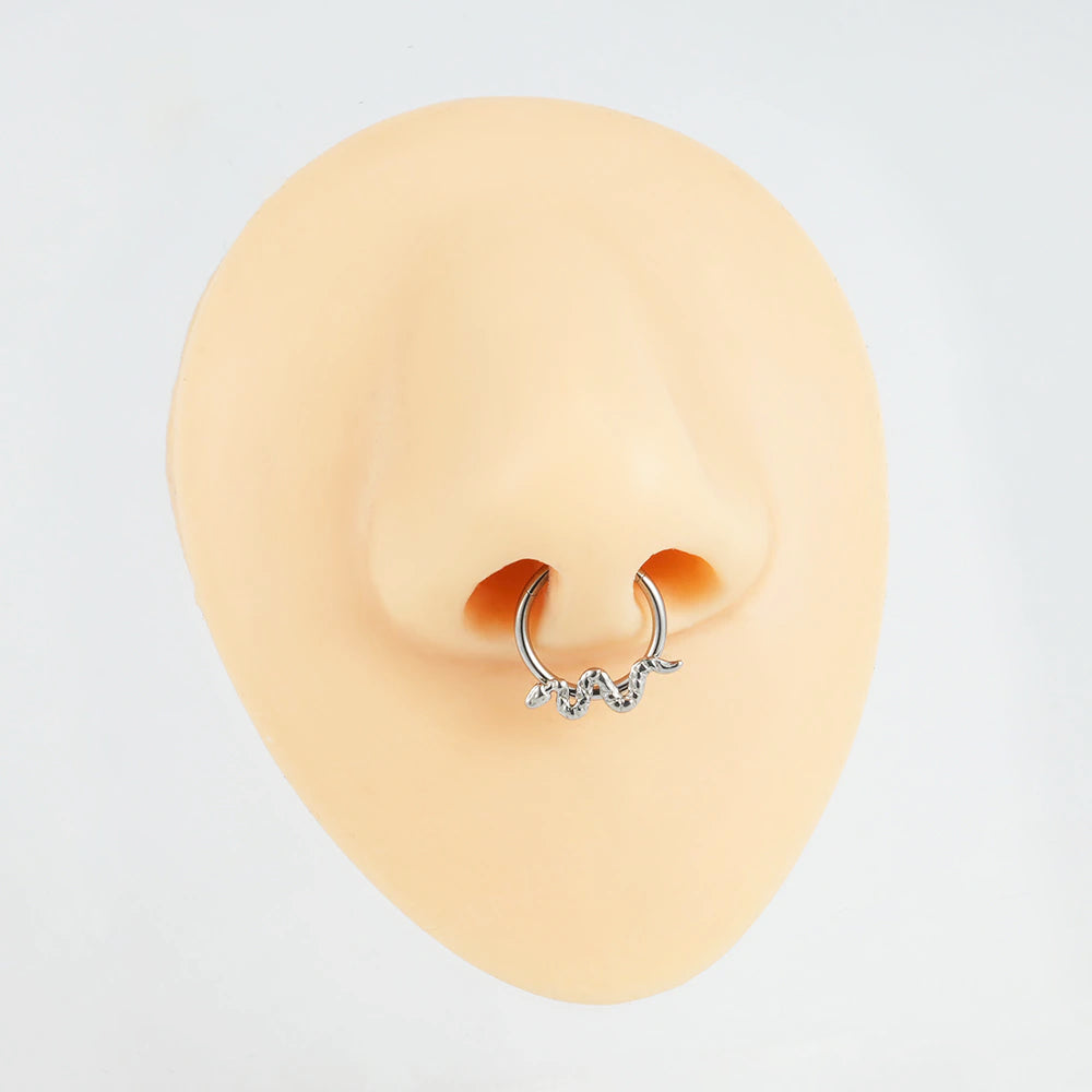 Snake nose ring titanium septum clicker Rosery Poetry