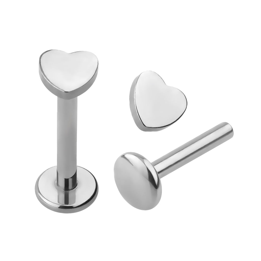 Heart helix piercing minimalist stud implant-grade titanium