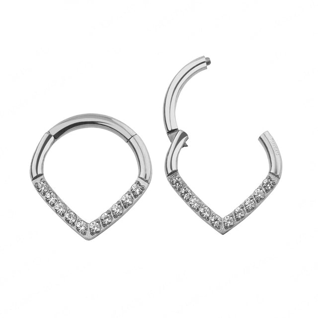 Gold septum rings titanium V shape Rosery Poetry