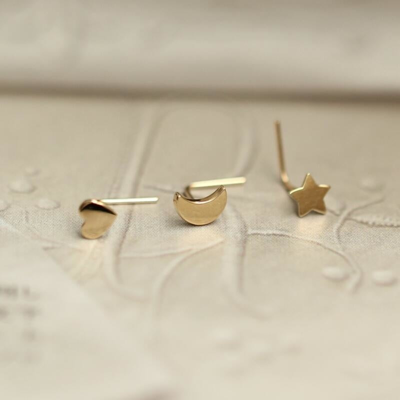 14K gold star nose stud L shaped Rosery Poetry